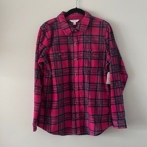 Plaid soft pajama button up